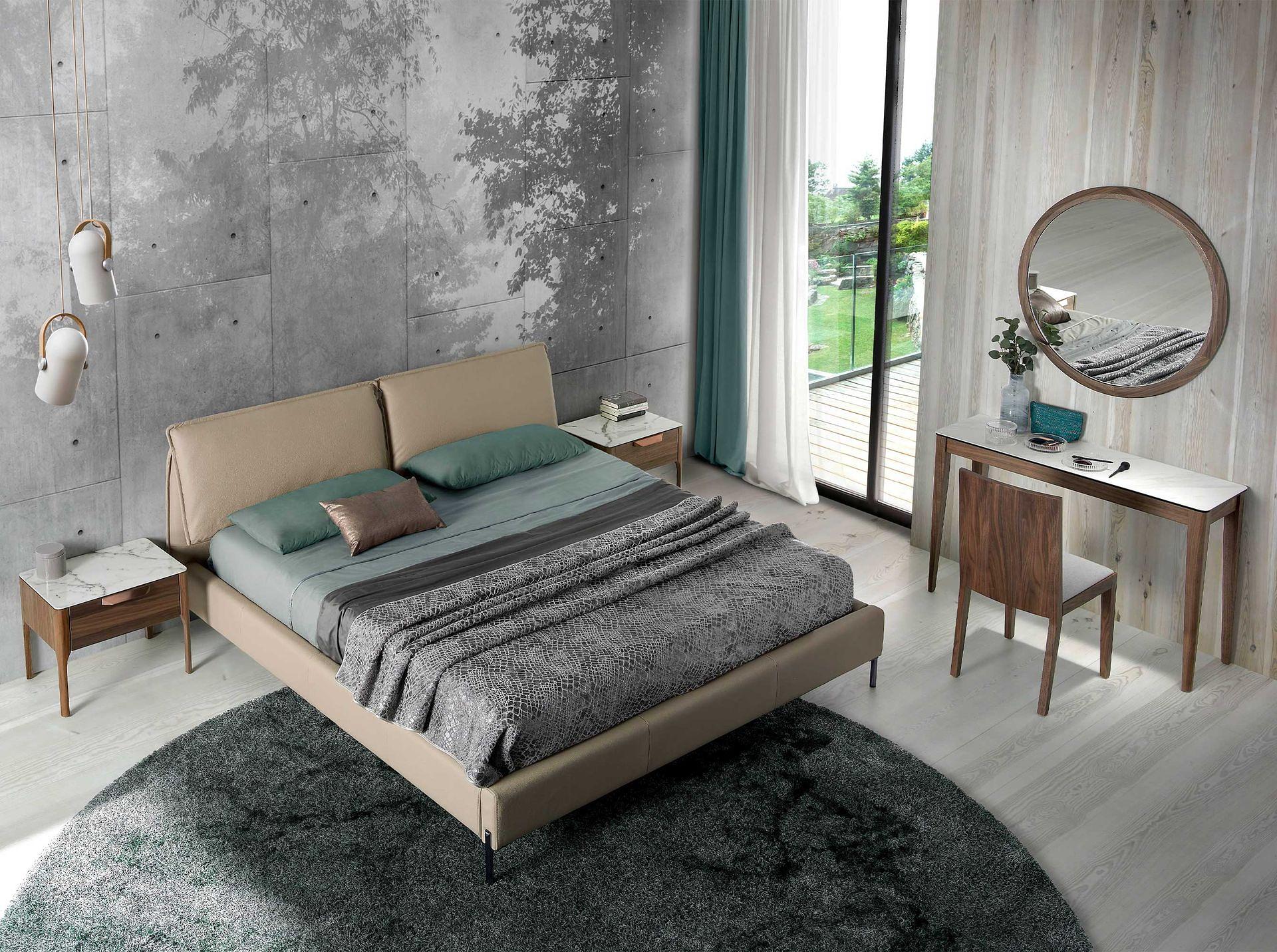 Console Walnut wood Marble look 3