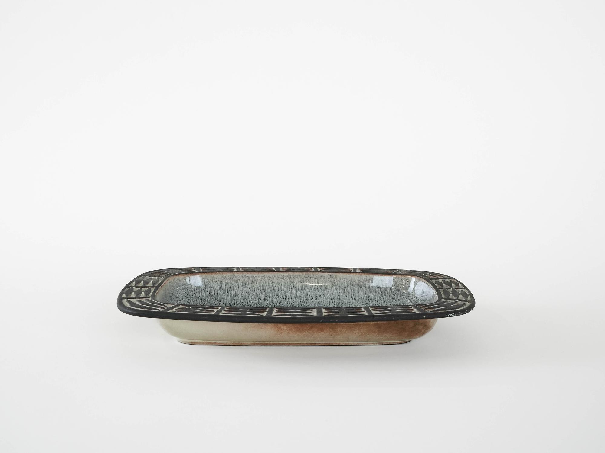 Ceramic plate Brown 1960s 2