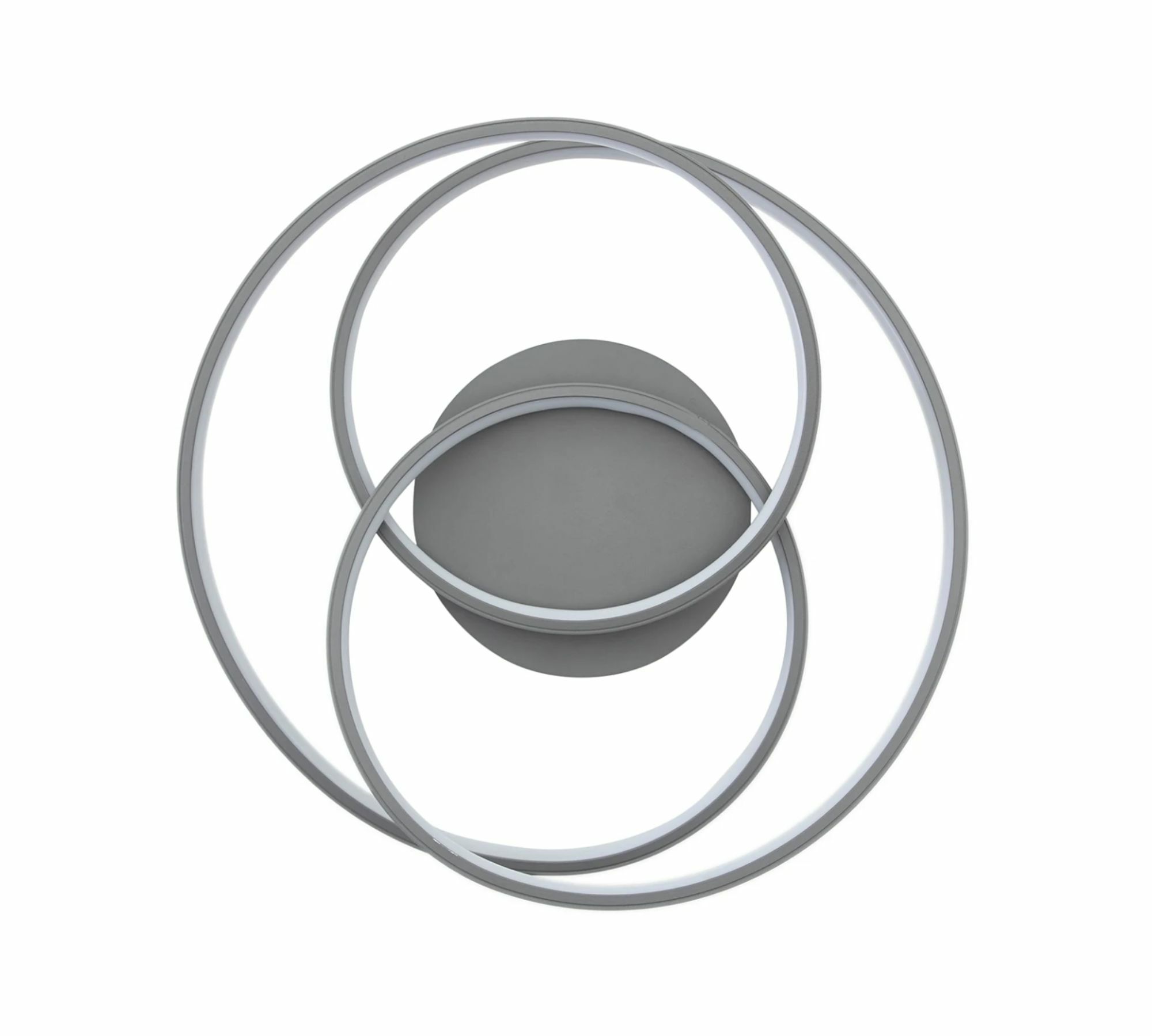 LED-Deckenleuchte Ringförmig Stahl Grau 2