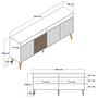 Milan Sideboard Walnut Brown Marble Effect White 160cm 6