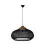 Hängelampe Teakholz Rattan Schwarz 0