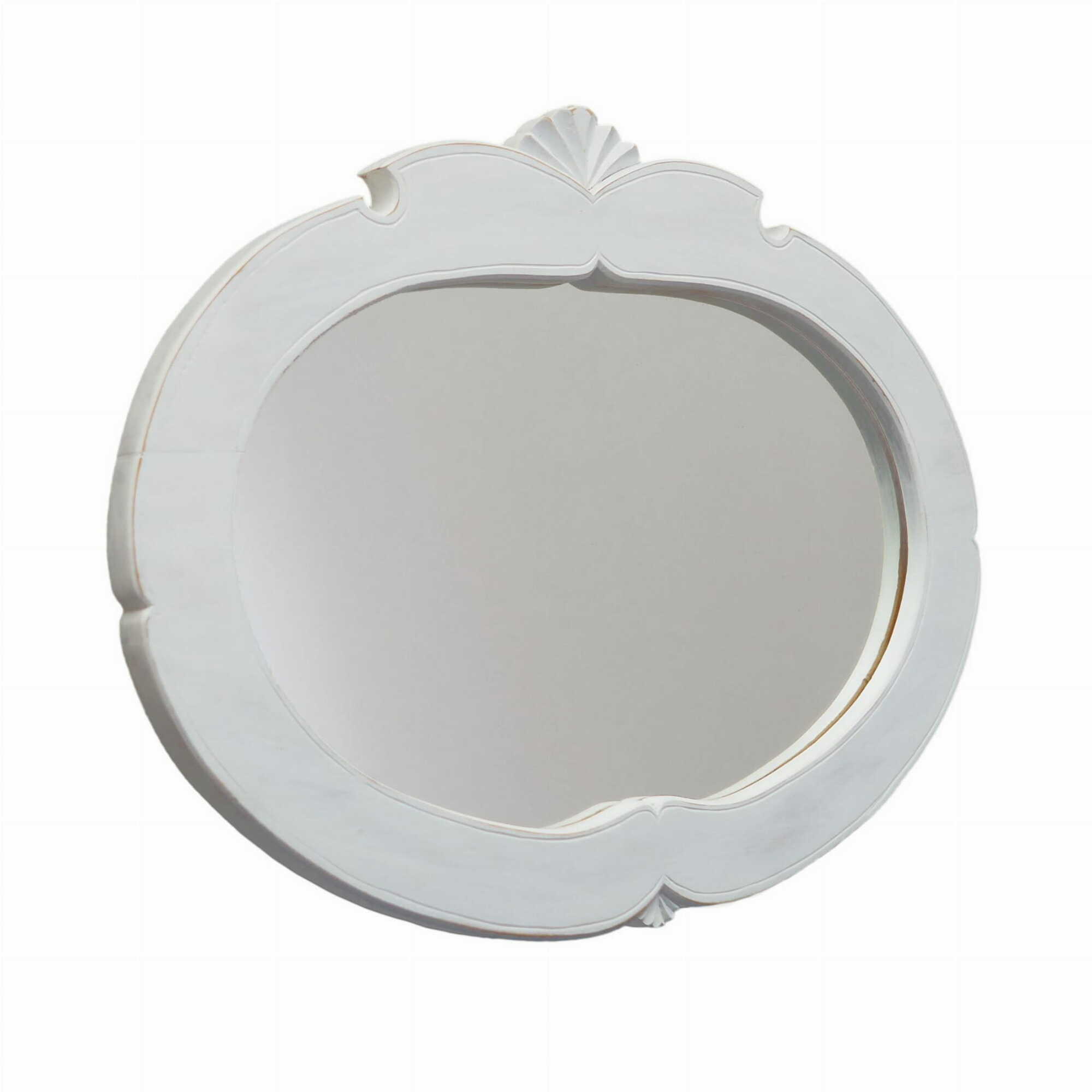 Vintage Mirror Pine White 1960s 0