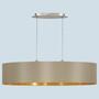 2-Flammige Pendelleuchte Mischgewebe Beige/Gold 1