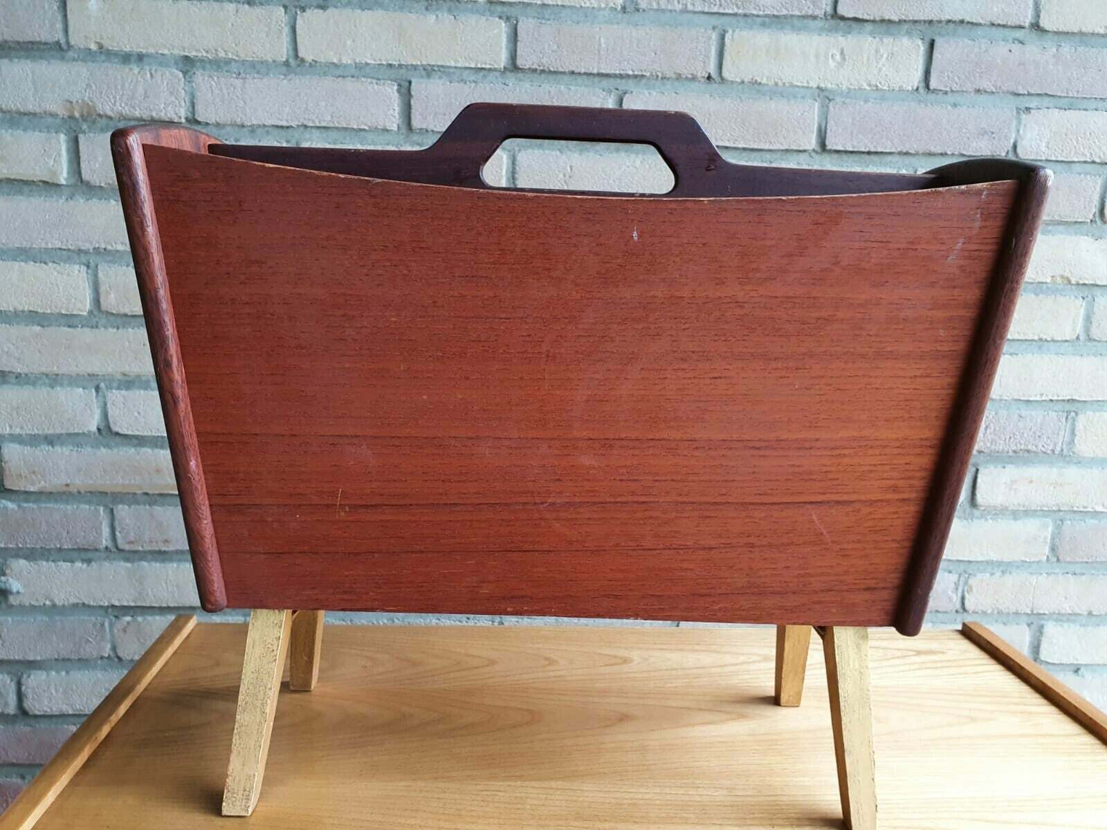 Vintage Zeitschriftenständer Aus Holz - 60x30x6 Cm In Schwarz