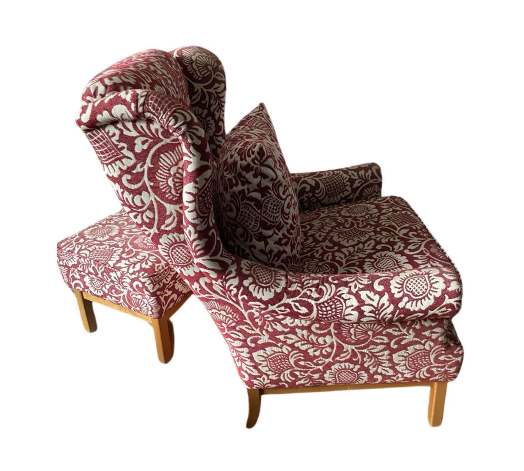 Sessel und Hocker Textil Holz Mehrfarbig 2