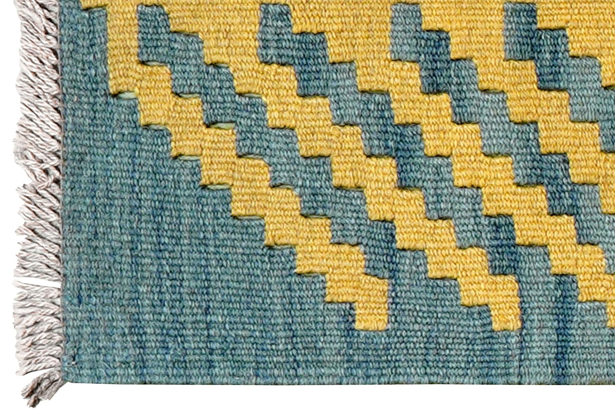 Kilim Gashgai Teppich Wolle Blau 1