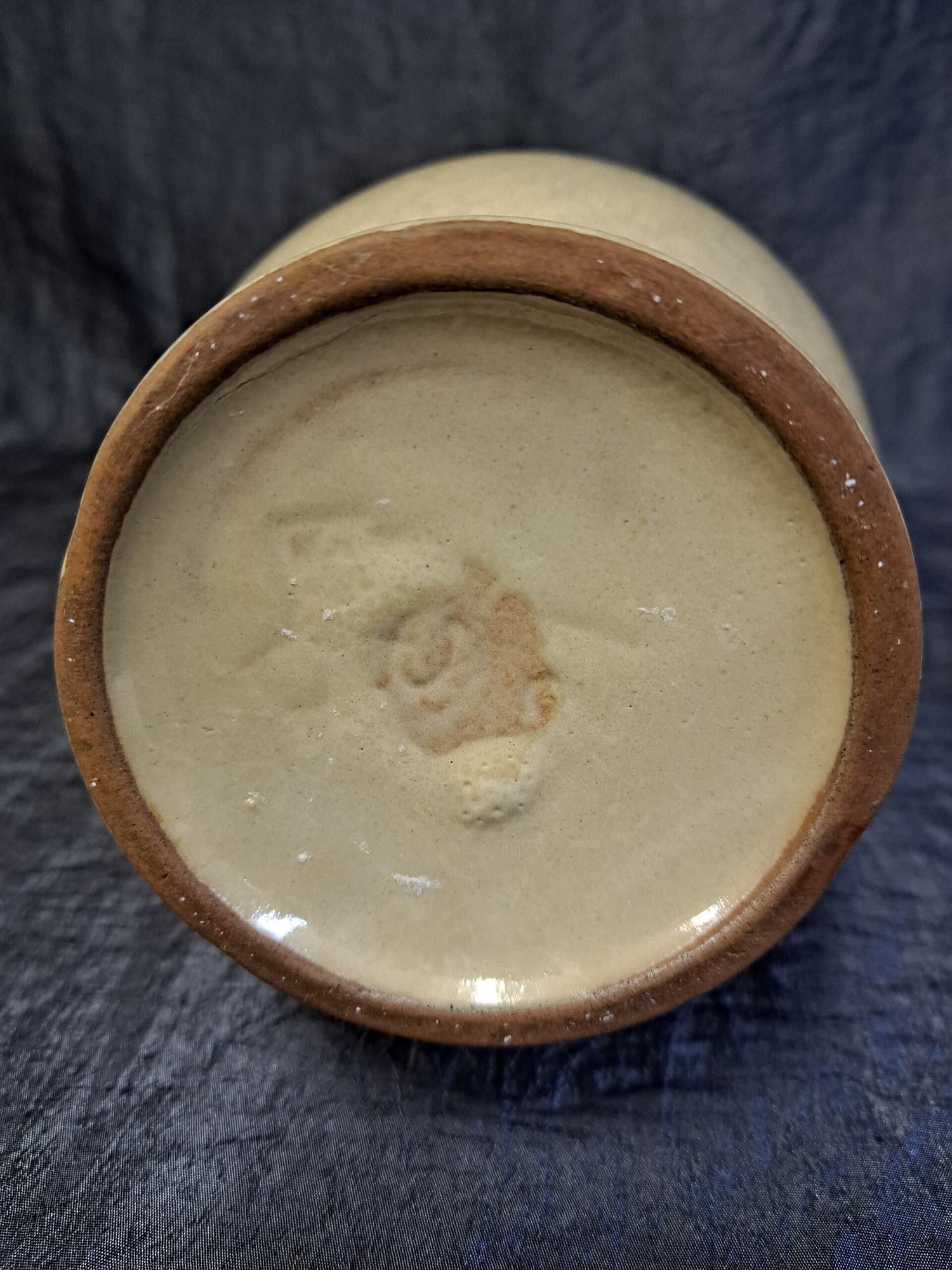 Vintage Keramikkrug Beige Schwarz 3