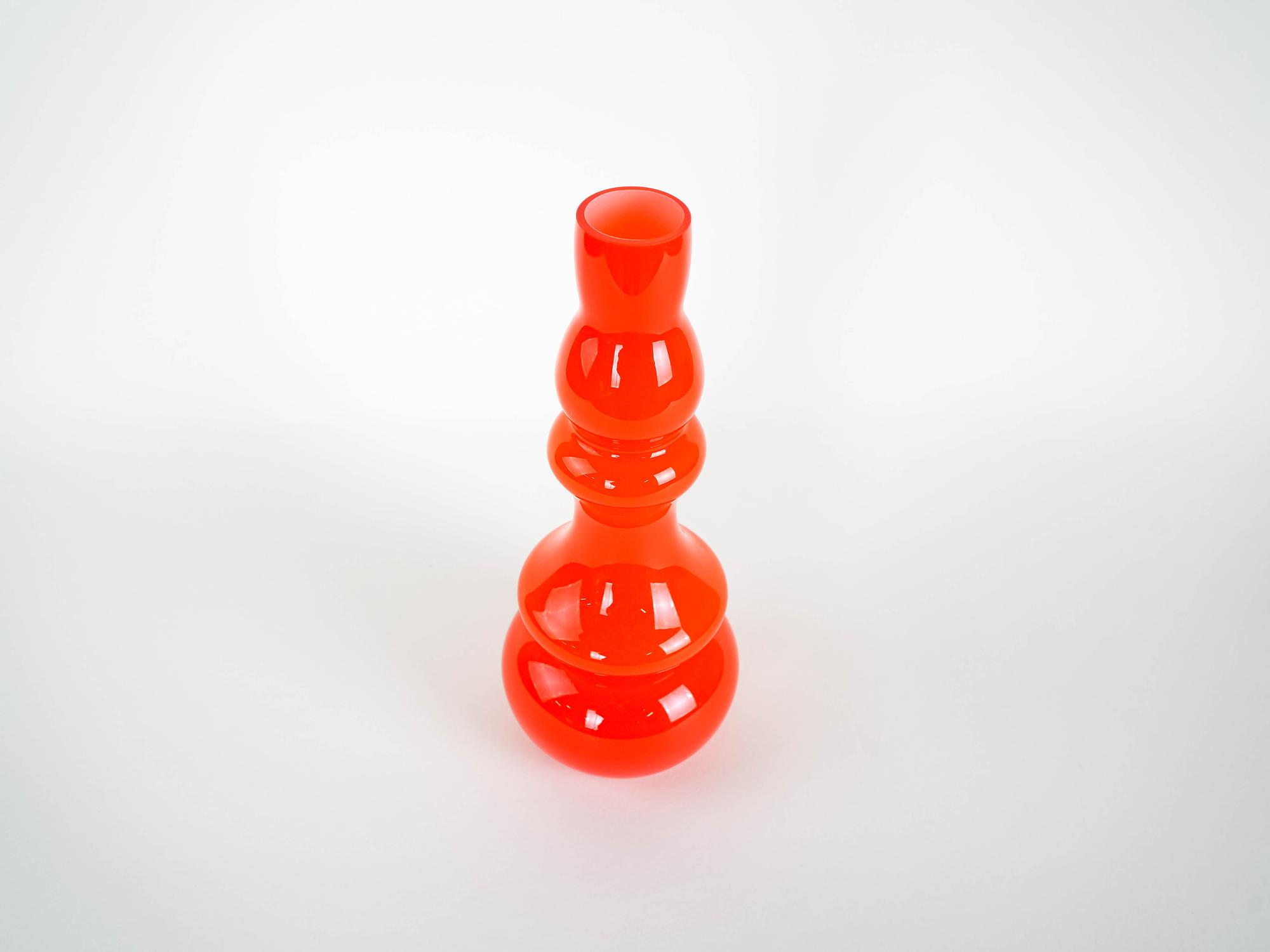 Ora Glass Vase 1960s Orange 3