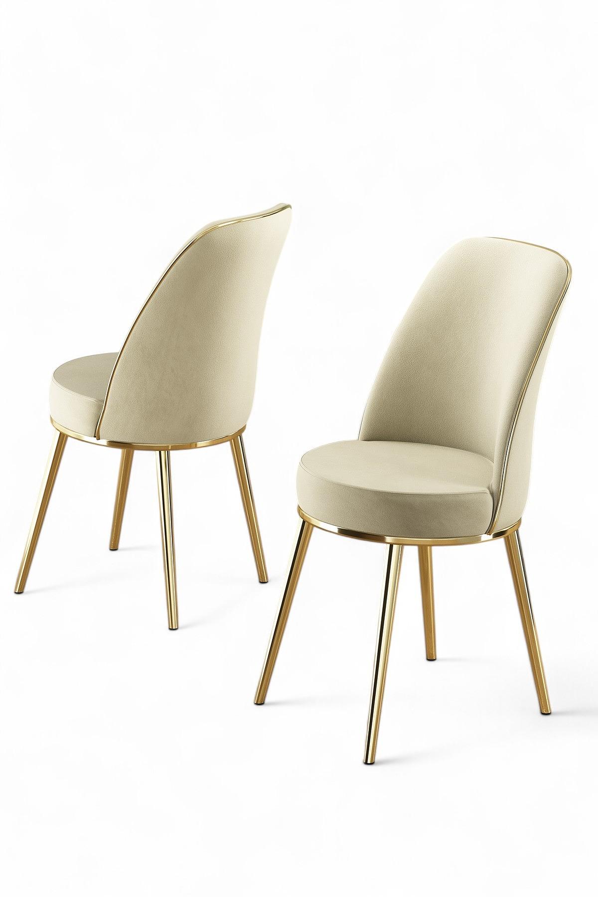 2x Pefa chair set cream and gold 0