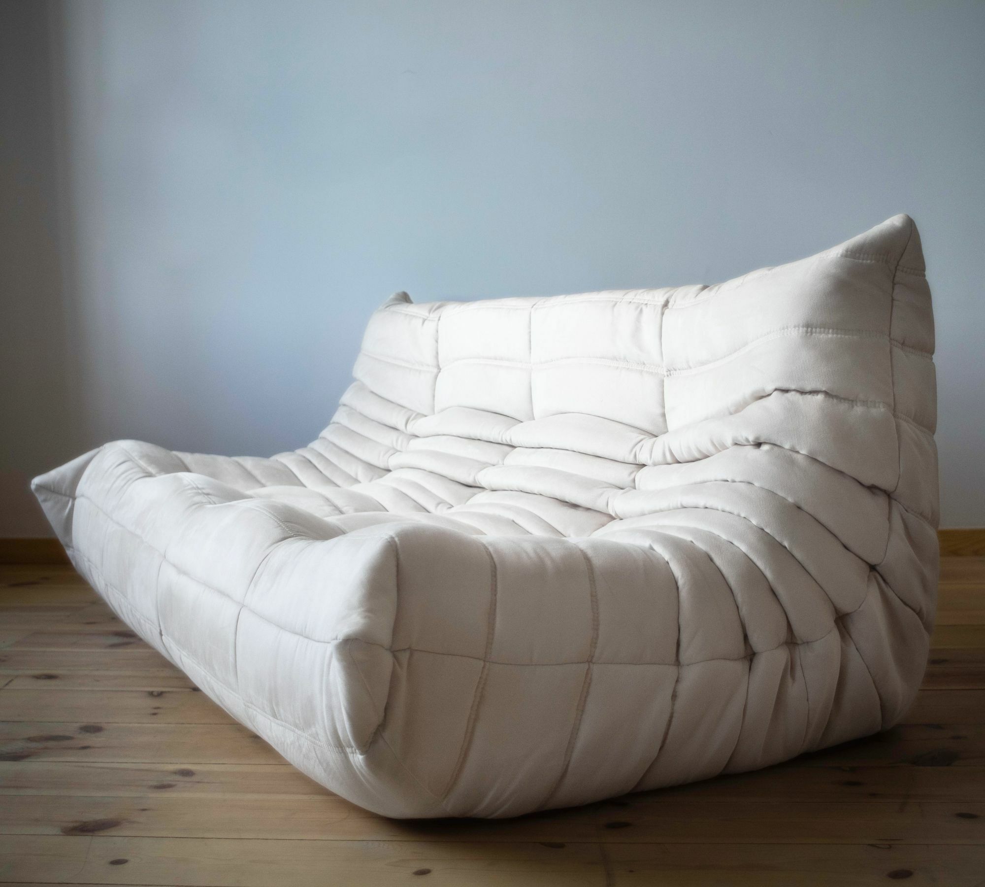 Togo Sofa 3-seater faux leather light beige 1