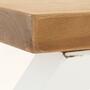 Holz-Esstisch mit weißem x-Förmigem Metallgestell 5