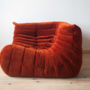 Togo corner sofa cord amber orange 1