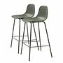 Bar stool Toledo Set of 2 Mixed fabric Steel Olive green 0