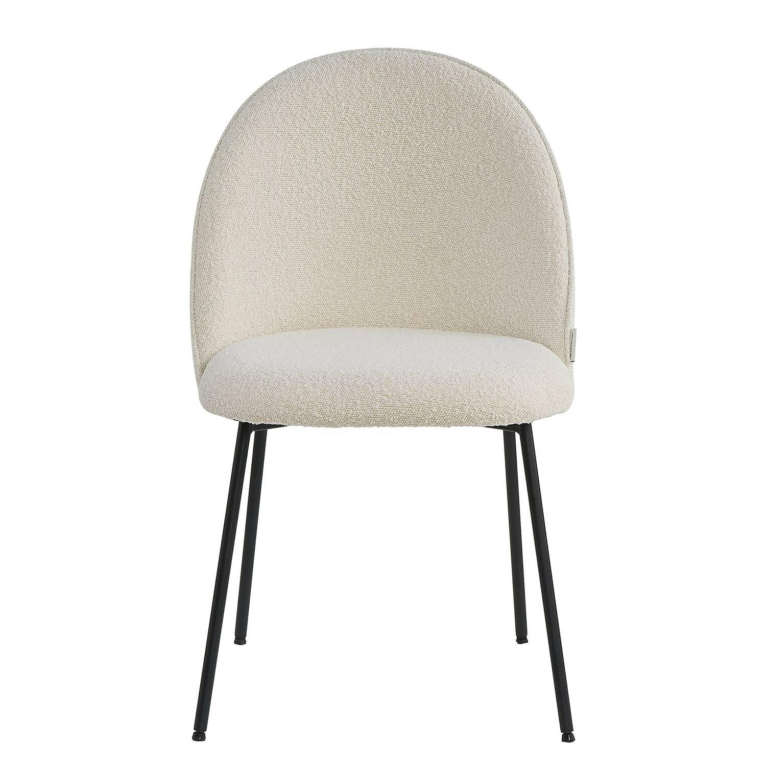 Esszimmerstuhl Byatt 2er Set Boucle Stahl Wollweiß 2