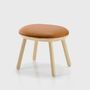 Naïve Stool Ash Wood Leather Brown 0