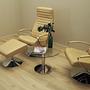 Sessel mit Hocker Leder Hellbraun 1970er Jahre 3