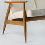 Fox Sofa 3-Sitzer Holz Bouclé Creme 1