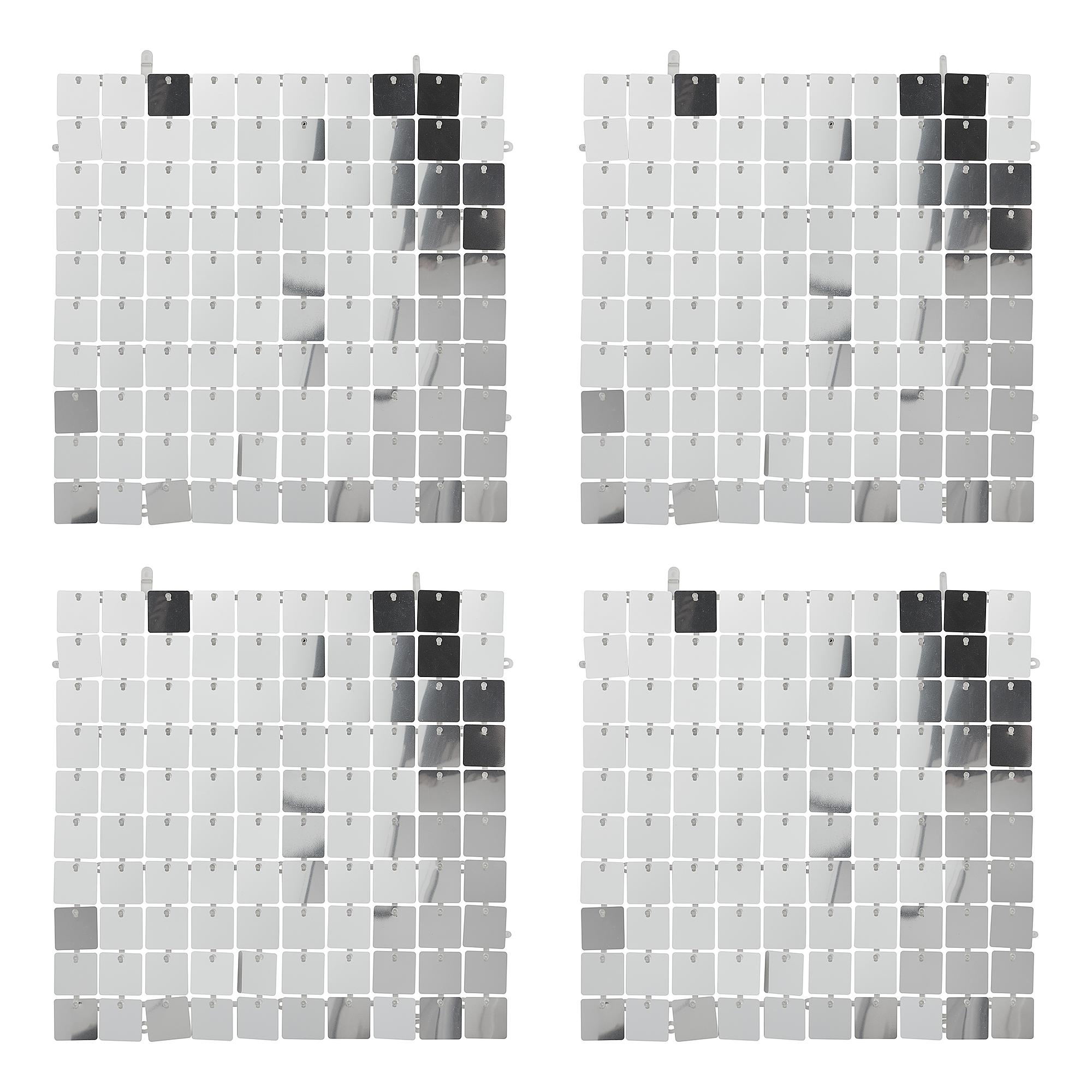 4x Disco Wanddekoration-Set Silber 0