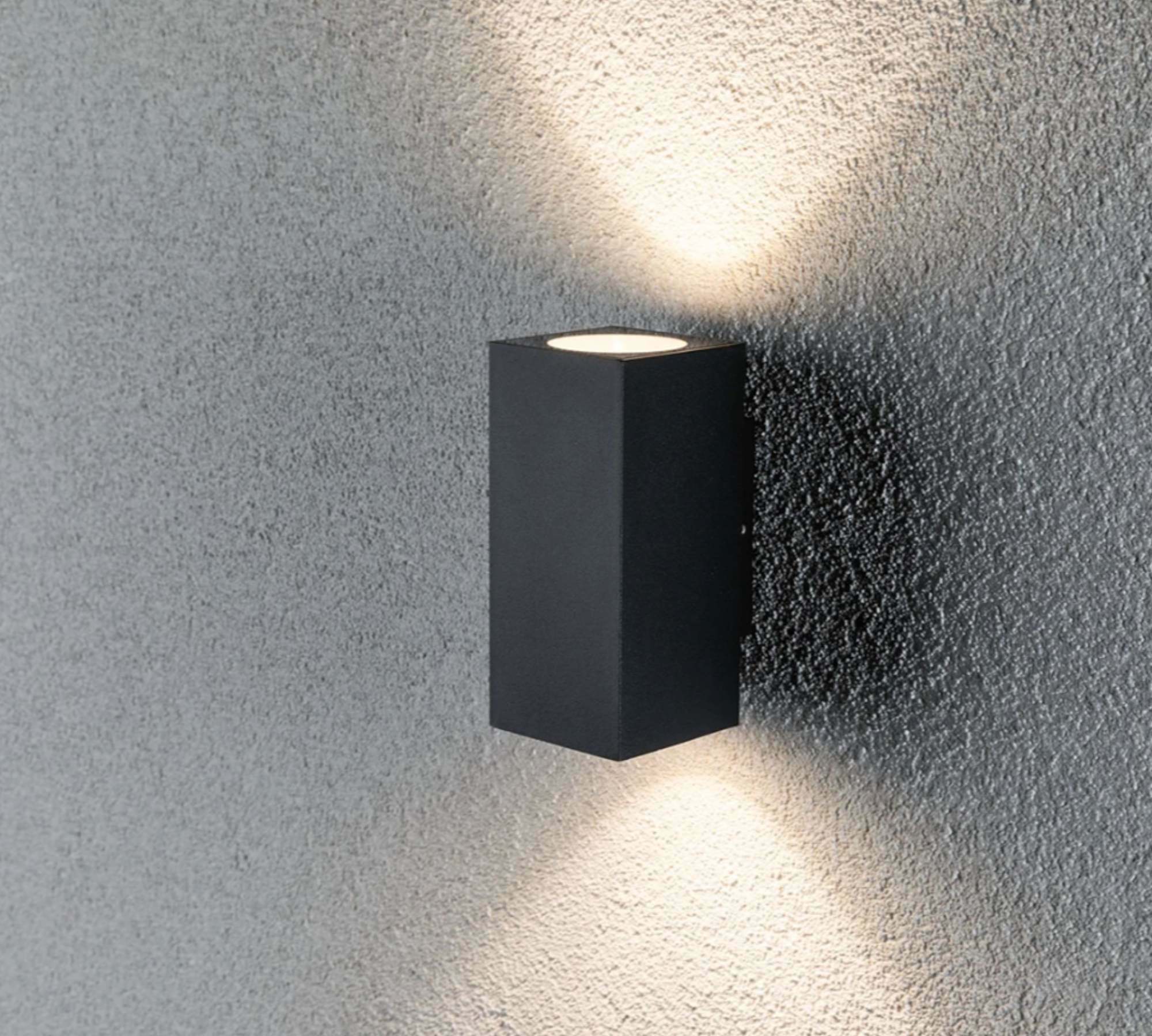 Außenwandleuchte 2-flammig Aluminium Schwarz 0