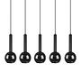 5x Flammenanzahl Pendelleuchte Clayton Rauchglas Eisen  1