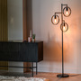Floor Lamp 3-Light Metal Black 1