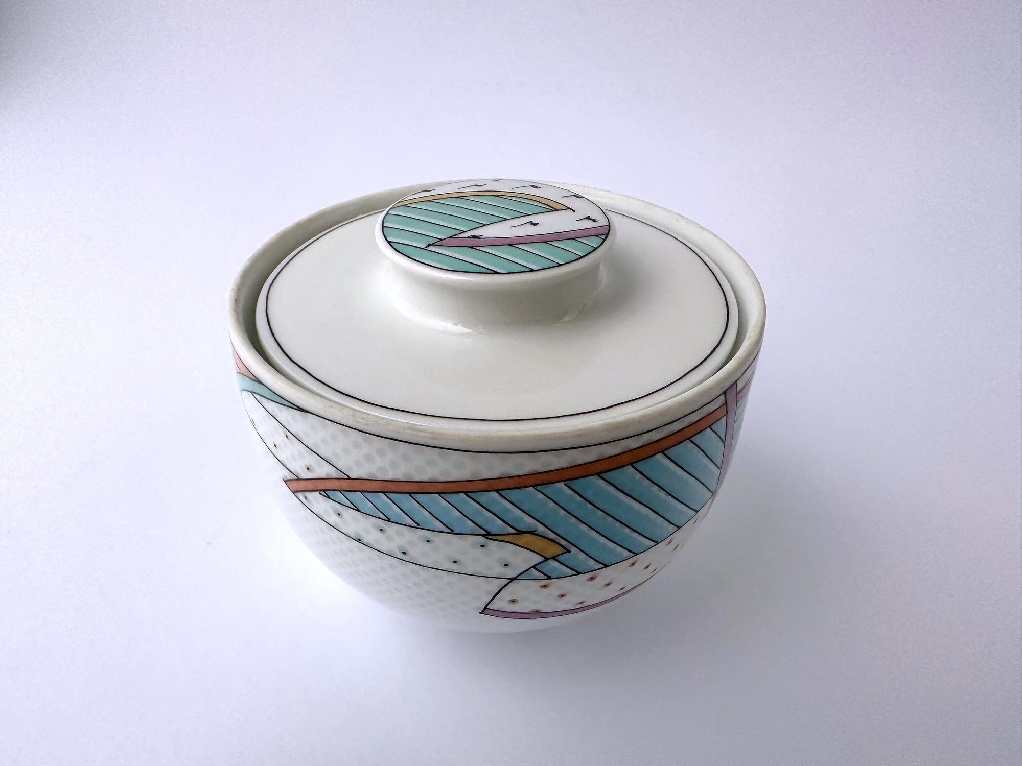 Vintage New Wave Zuckerdose Porzellan 1980er Jahre 1