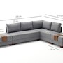 Schlafsofa Récamiere Rechts Polyester Holz Grau 5