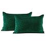 2x Kissenbezug Aila Velvet-Optik Dunkelgrün 70 x 50 cm 0