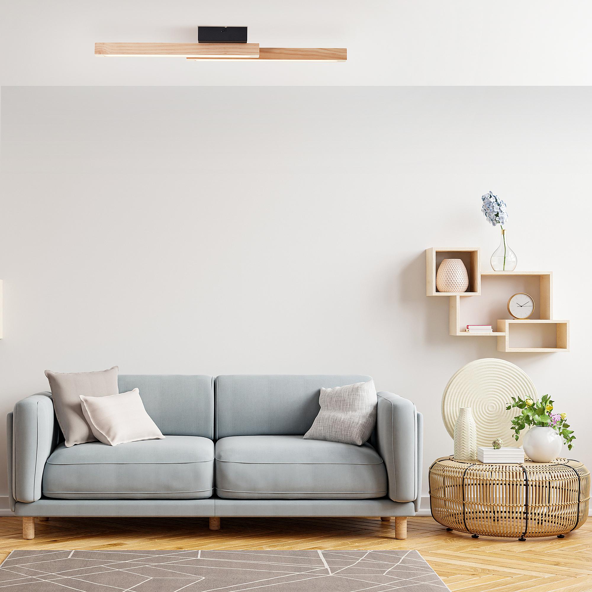 Arion LED ceiling light 1-bulb Pine Partially solid Steel 2