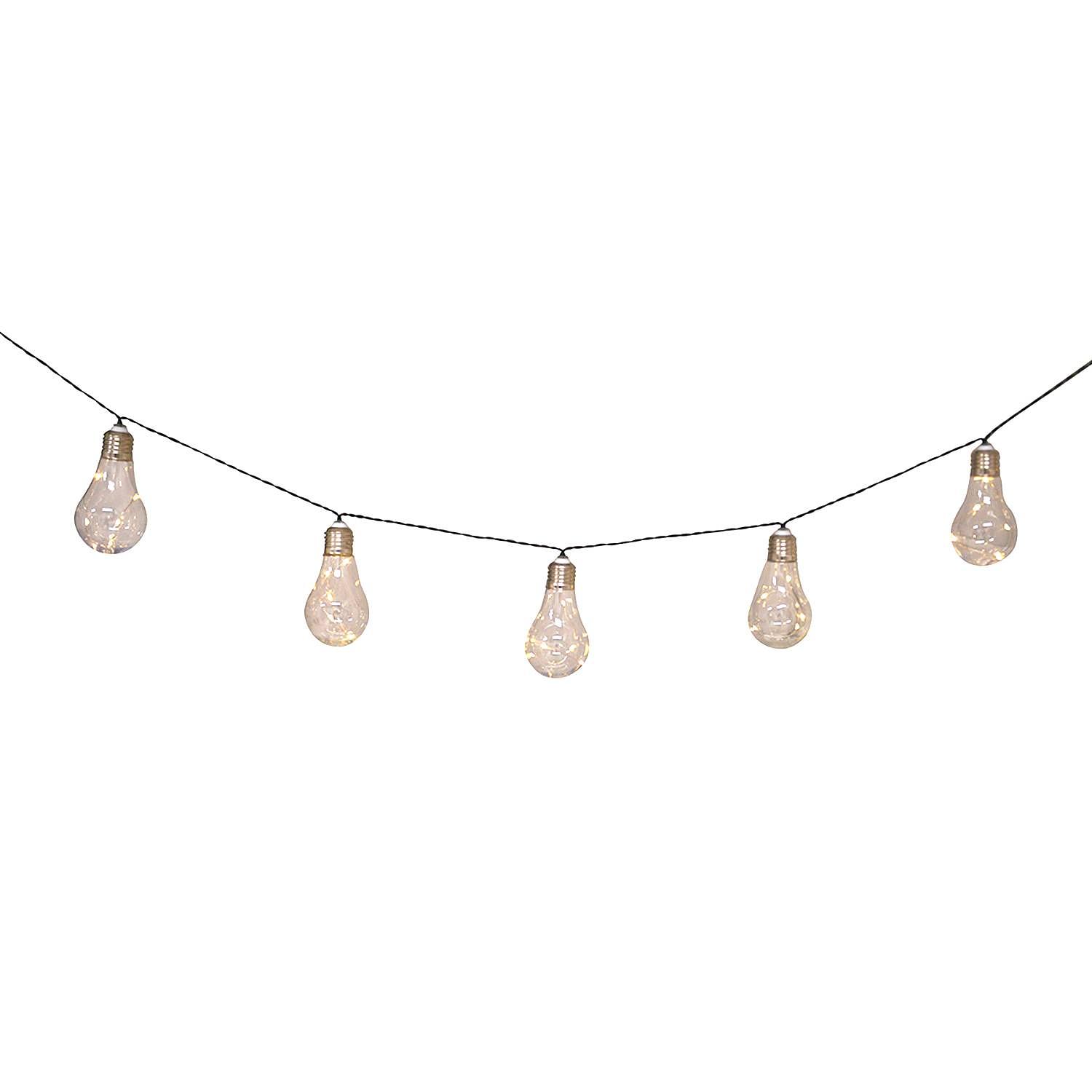LED-Solarlichterkette Glühbirne Transparent 0