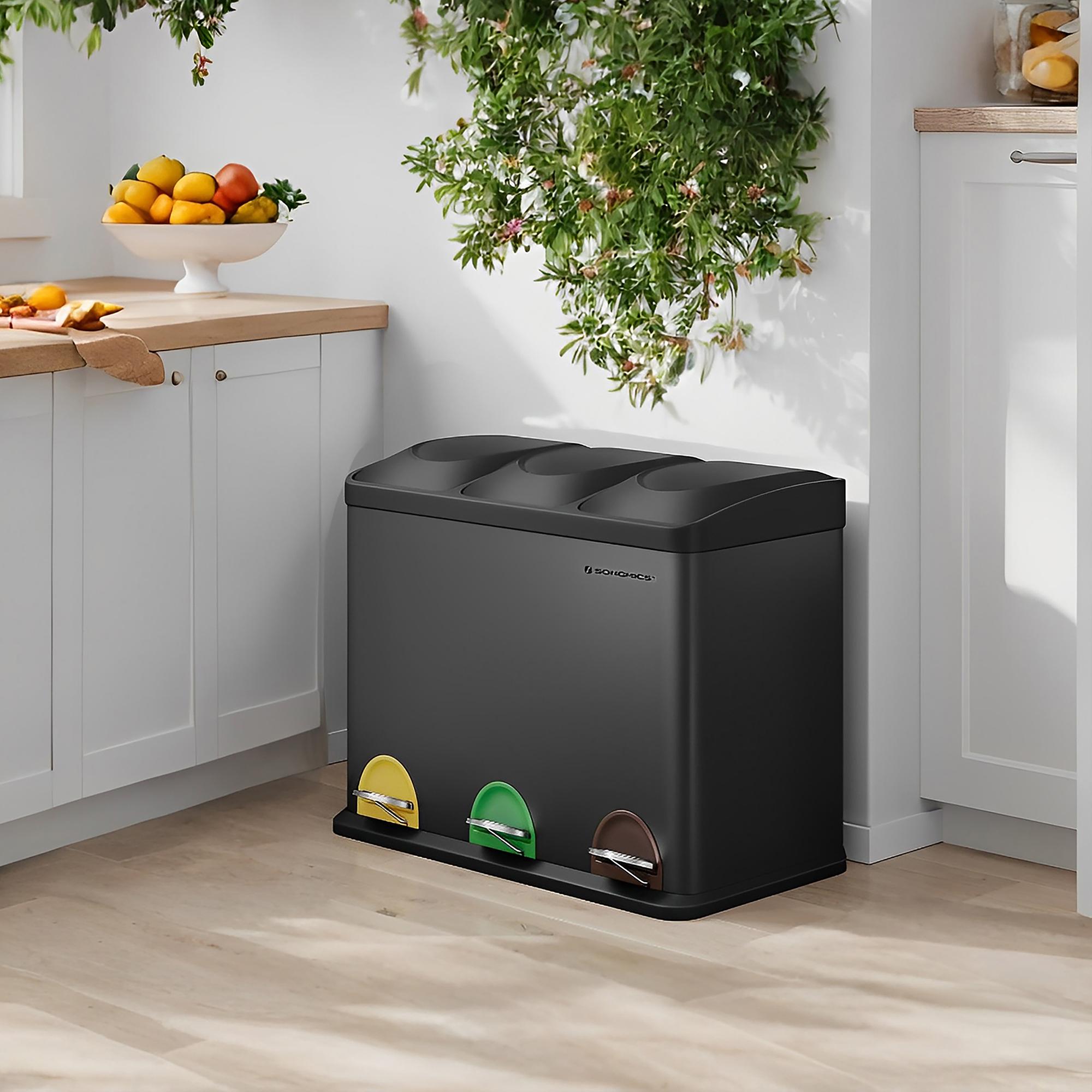 Trash Can Ibdaa Stainless Steel Black 2