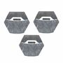 3x Wall planter Gray with textile cover 0