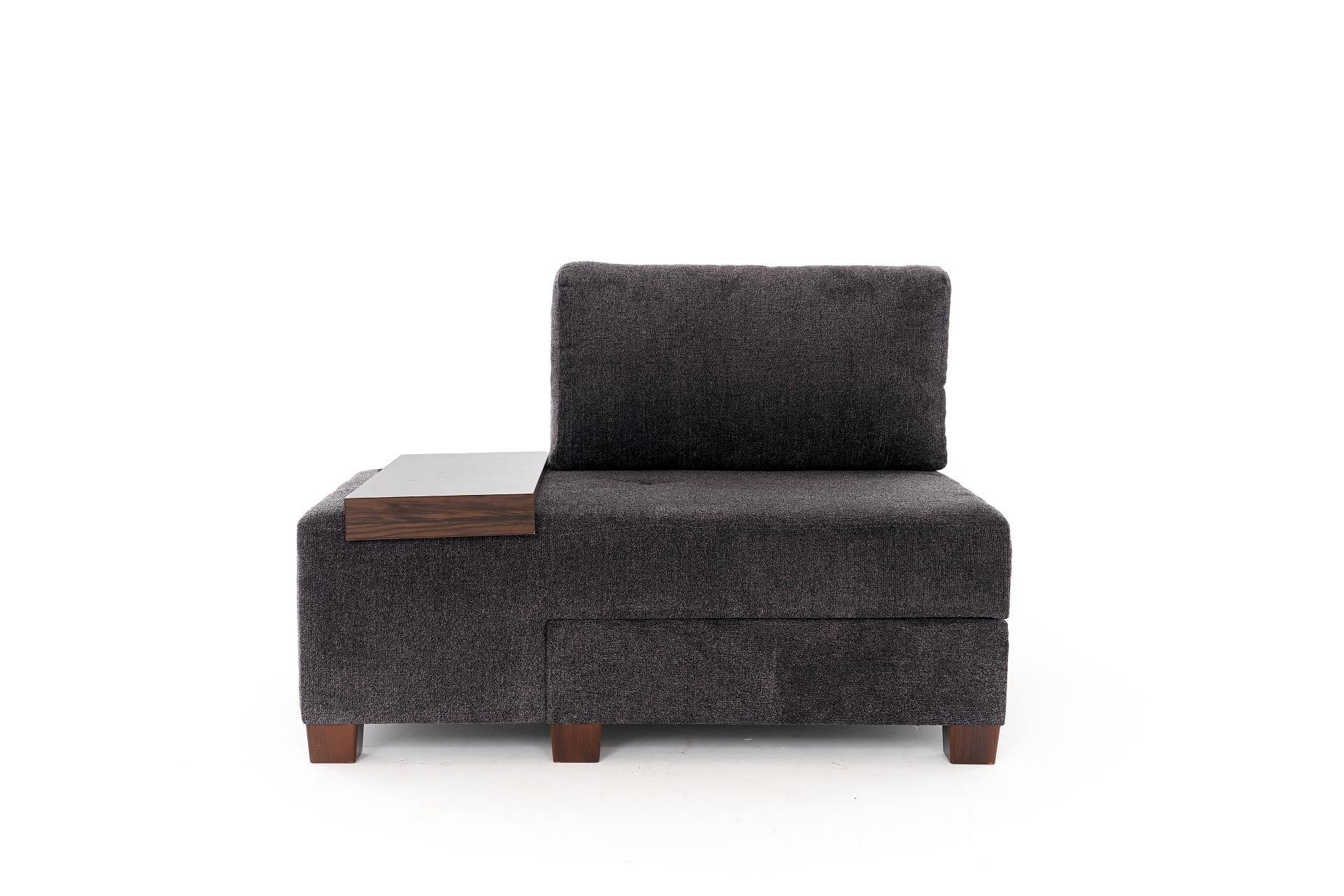 Perenna 1-seater module left Chenille Anthracite 3
