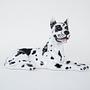 Ceramic Dog Harlequin Figure Black White 1970s 3