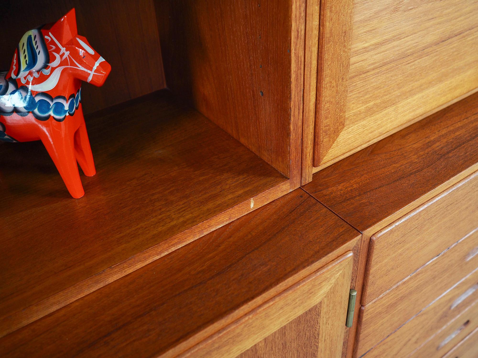 Satz Teakholz-Bücherregale 1970er Jahre Kai  11