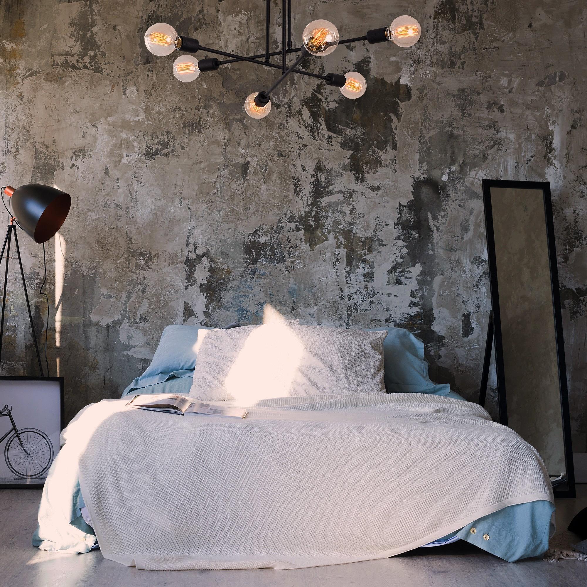 6-Flammig Flower 174-AV Deckenleuchte Eisen Schwarz 9