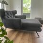 Loungesessel Samt Metall Schwarz 1