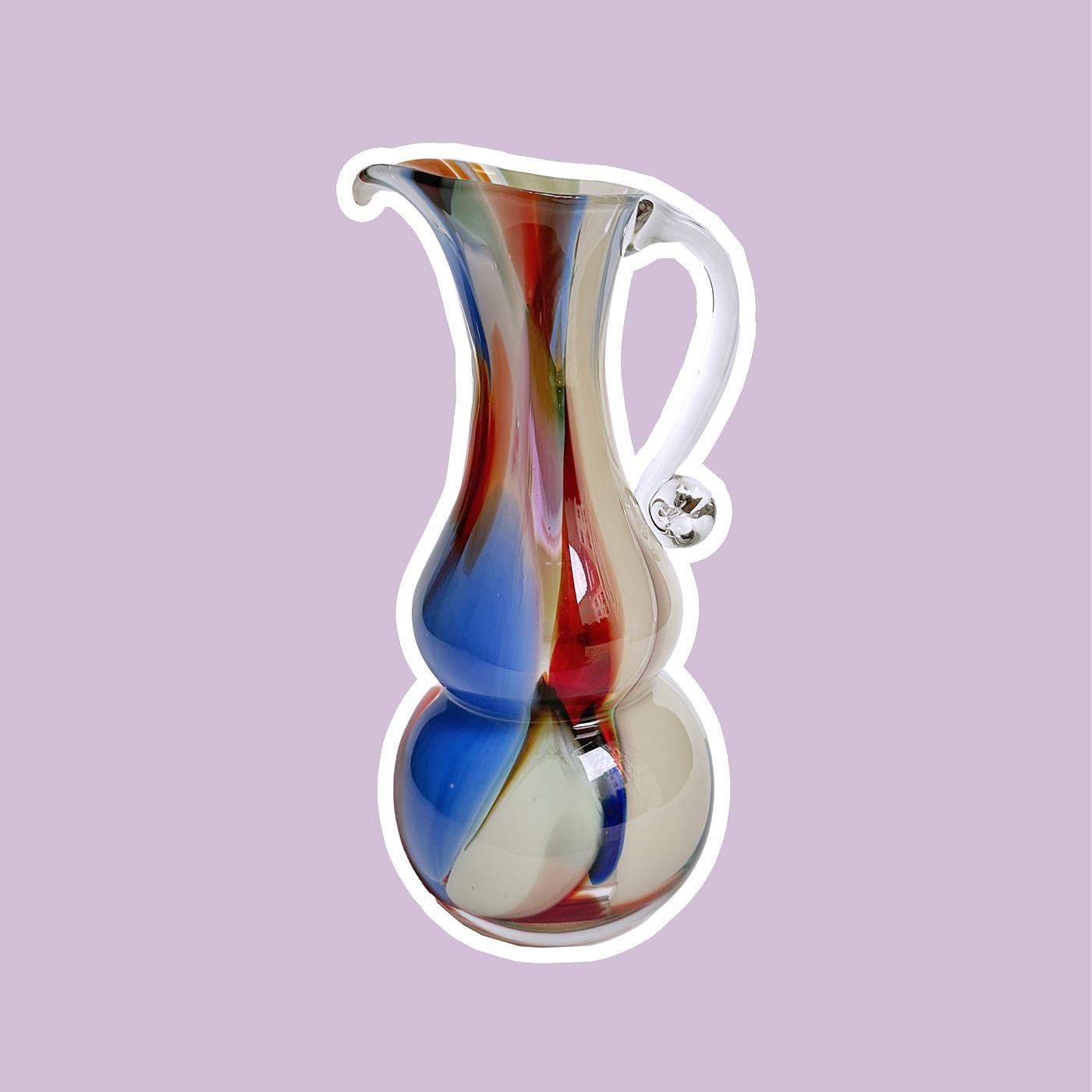 Vintage Confetti Vase Muranoglas Mehrfarbig  0