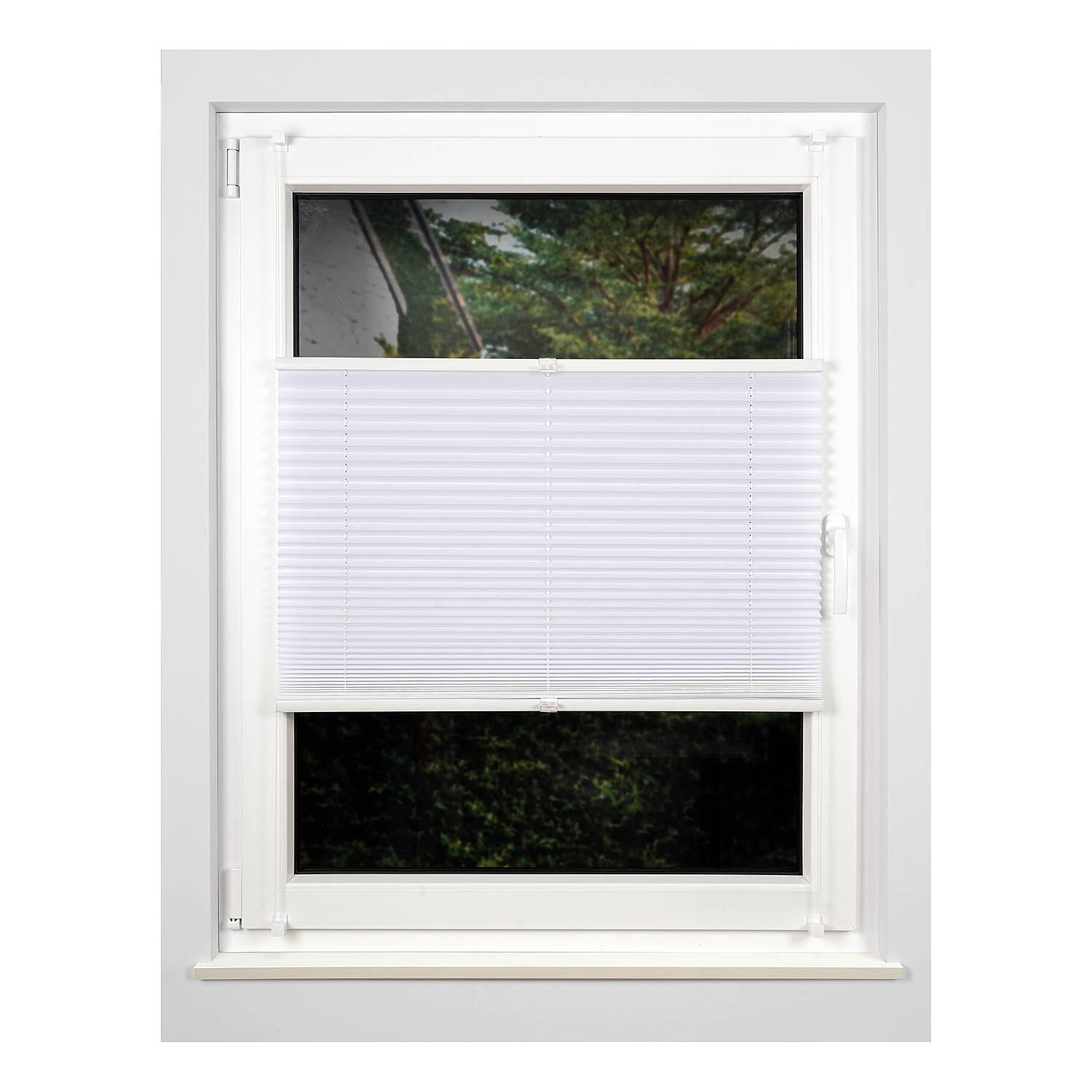 Plissee Klemmfix free Polyester / Aluminium Weiß 90 x 210 cm 3