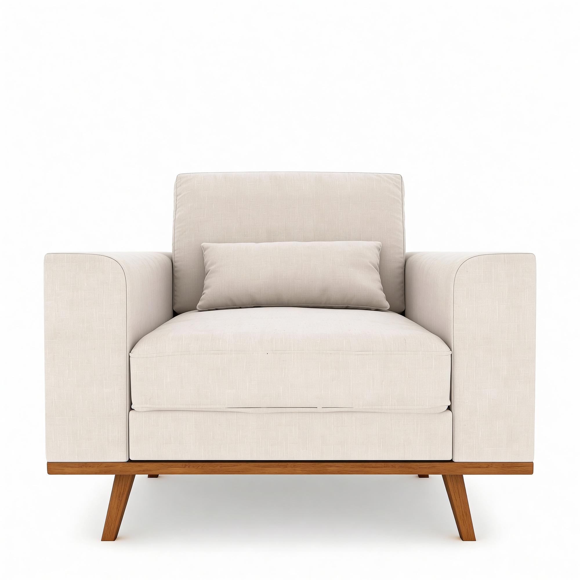 Armchair Japandi 1-Seater Fabric Beige 5