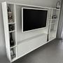 Bookless TV-Regal Holz Glas Weiß 2