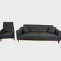 Liones 1053 Sleeper Sofa Set Charcoal 6