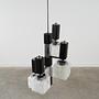 Hanging lamp glass metal 1970s 11