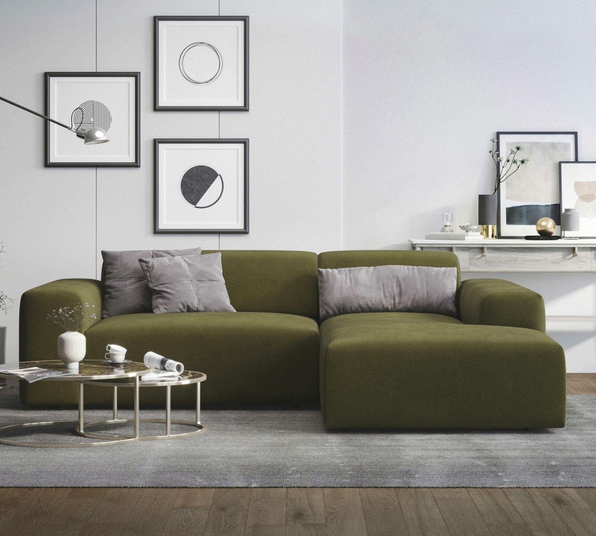 2-Sitzer Sofa Karen Récamiere Rechts Oliv 7