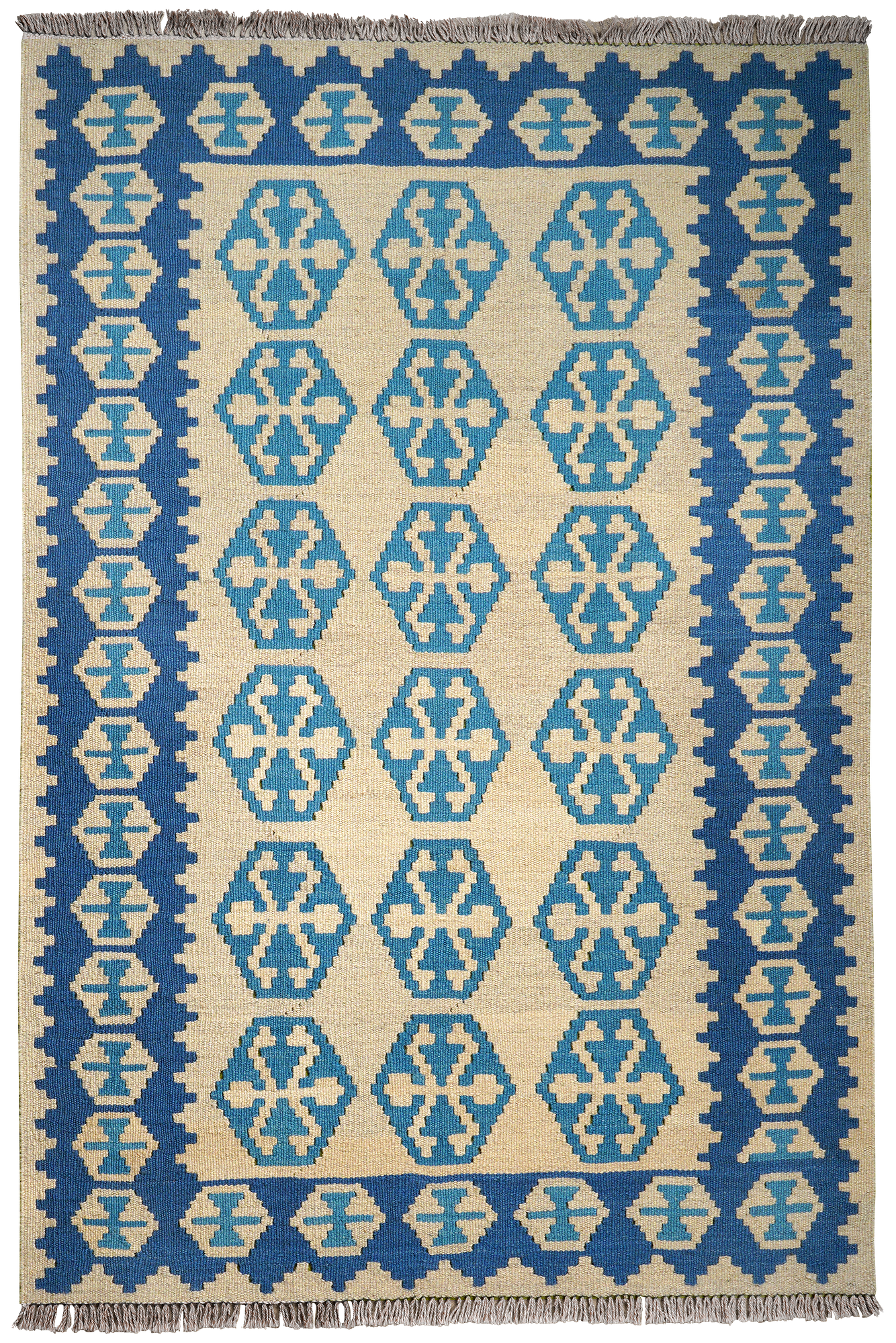 Kilim Gashgai Teppich Blau 0