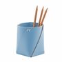 Stiftehalter 100% Recyceltes Leder Blau 1