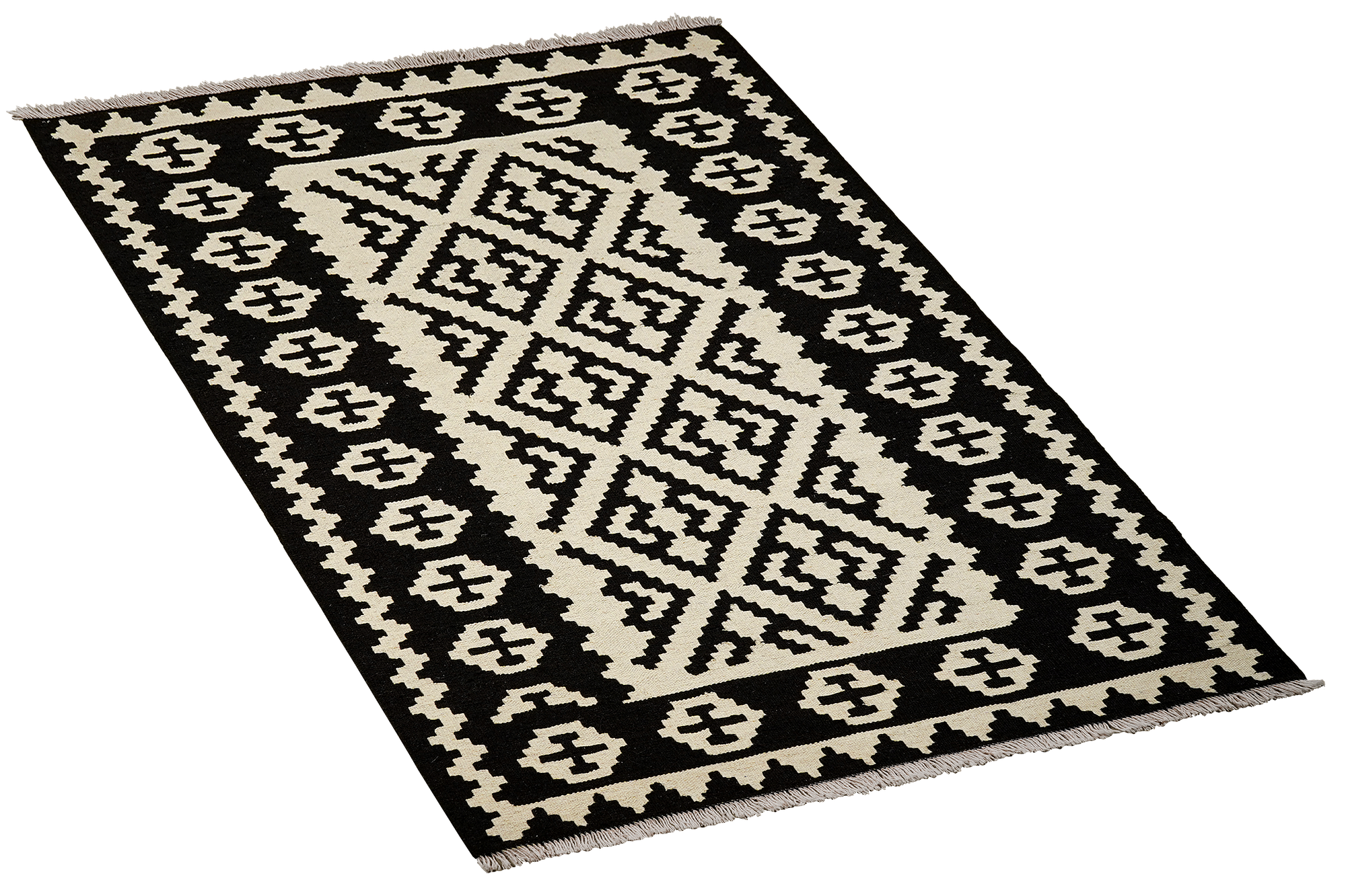 Kilim Gashgai Teppich Schwarz 2