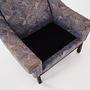 Vintage armchair beech wood textile violet 1960s 14