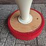 Vintage Hocker Friedrich Stuckenbröker Kunststoff Holz Rot 3