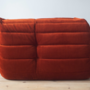 Togo corner sofa cord amber orange 2